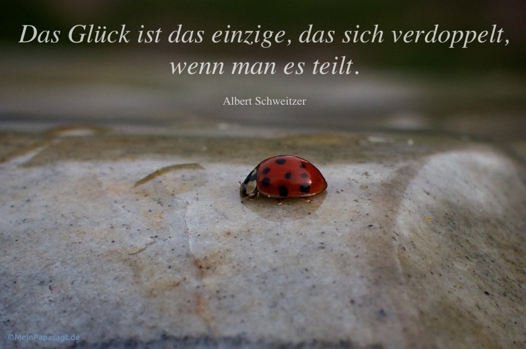 Das Glück ist das einzige, das sich verdoppelt, wenn man es teilt
