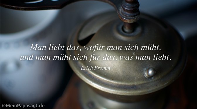 Man liebt das, wofür man sich müht, und man müht sich für das, was man liebt – Erich Fromm