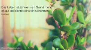 Das Leben ist schwer ein Grund mehr, es auf die leichte Schulter zu