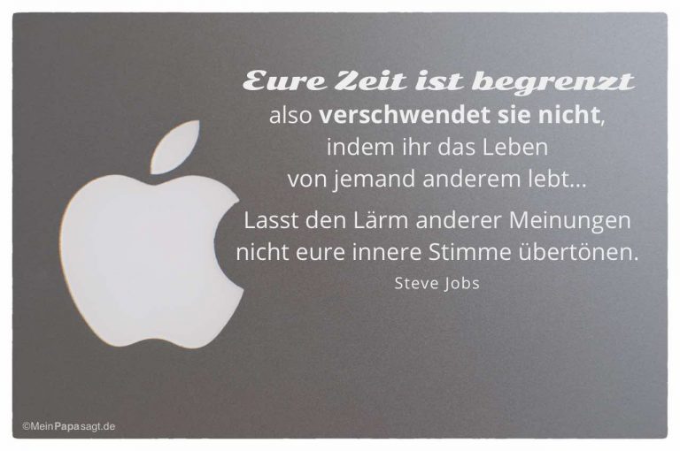 Eure Zeit ist begrenzt also verschwendet sie nicht, indem ihr das Leben
