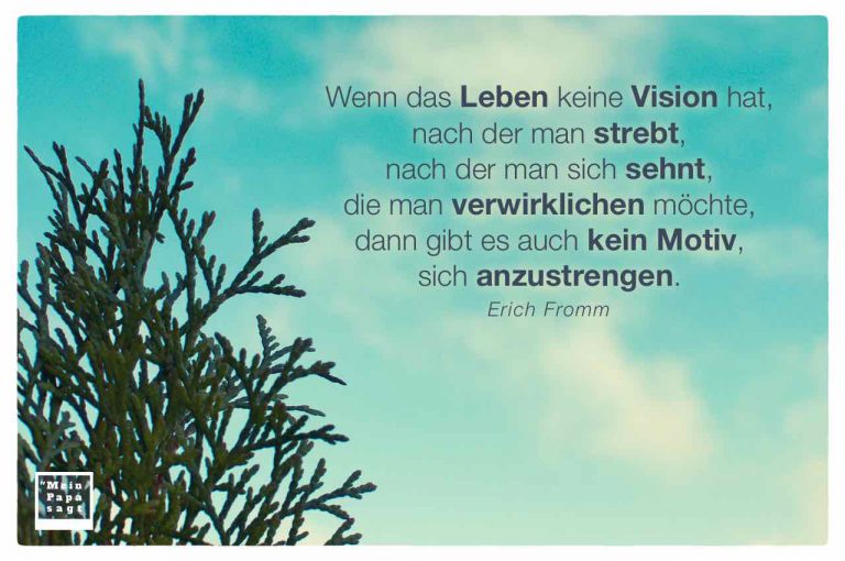 Wenn das Leben keine Vision hat, nach der man strebt, nach der man sich