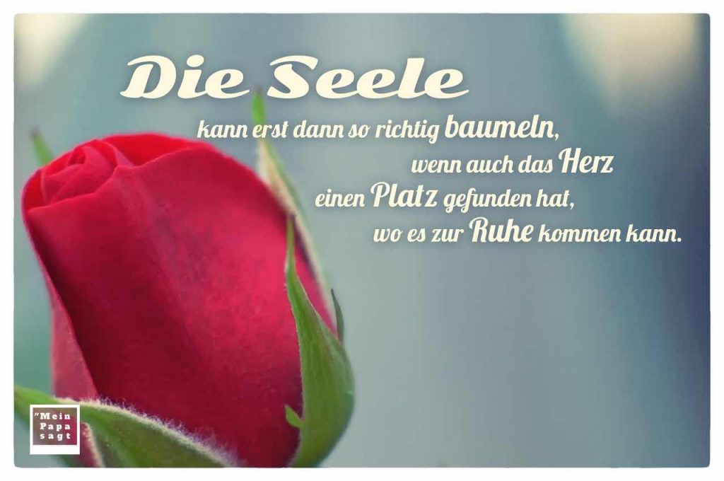 Die Seele kann erst dann so richtig baumeln, wenn auch das Herz einen