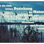 Havel Berlin mit dem Krishnamurti Zitat: Wenn die tiefe, intime Beziehung zur Natur verloren geht, werden Tempel, Moscheen und Kirchen wichtig. Krishnamurti