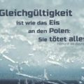 Beitragsbild - Die Gleichgültigkeit ist wie das Eis an den Polen: Sie tötet alles