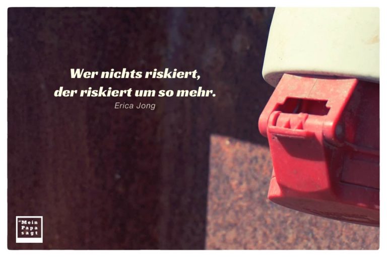 Mein Papa sagt Wer nichts riskiert, der riskiert um so mehr Erica Jong