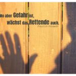 Schattenmensch mit Hölderlin Zitate Bilder: Wo aber Gefahr ist, wächst das Rettende auch. Friedrich Hölderlin