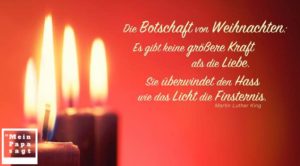 Beitragsbild - Die Botschaft von Weihnachten: Es gibt keine größere Kraft als die Liebe. Sie überwindet den Hass wie das Licht die Finsternis