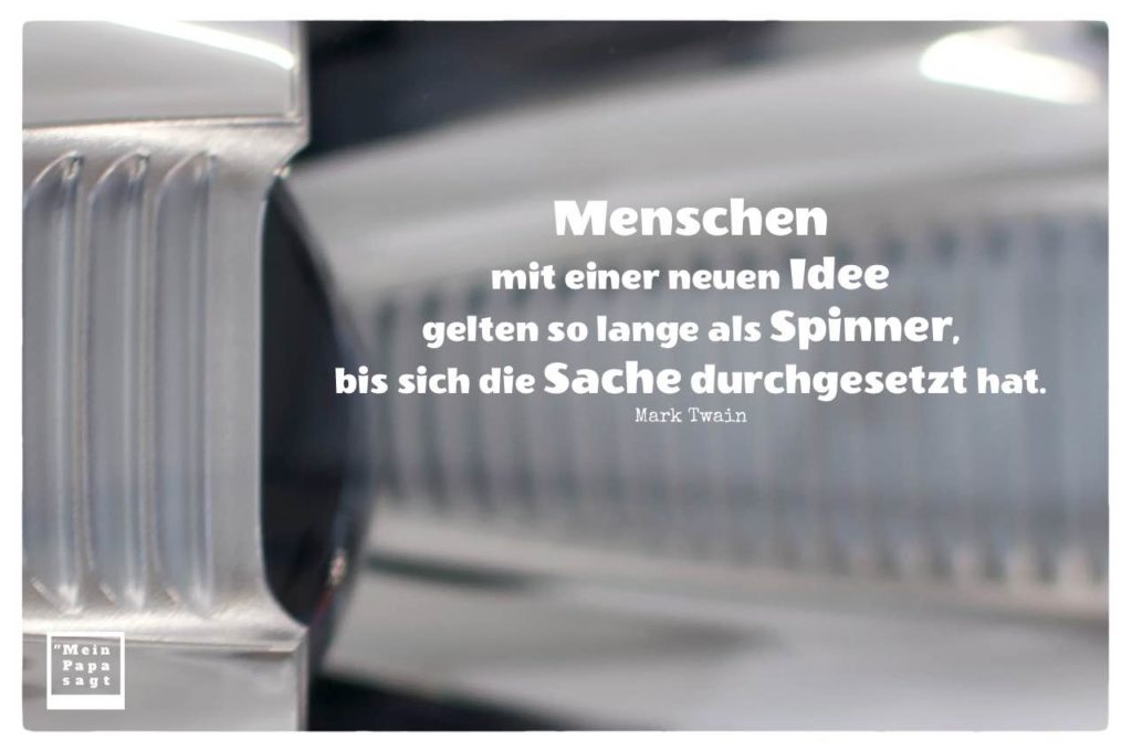 Menschen mit einer neuen Idee gelten so lange als Spinner, bis sich die