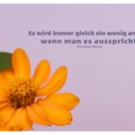 Blütenkelch mit Hesse Zitate mit Bild: Es wird immer gleich ein wenig anders, wenn man es ausspricht. Hermann Hesse