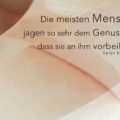 Beitragsbild - Die meisten Menschen jagen so sehr dem Genuss nacht, dass sie an ihm vorbeilaufen