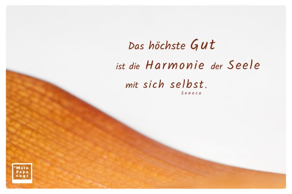 Das höchste Gut ist die Harmonie der Seele mit sich selbst Seneca