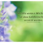 Blüten mit Hegel Zitate Bilder: Nichts wirklich Wichtiges ist ohne Leidenschaft erreicht worden. Georg Wilhelm Friedrich Hegel